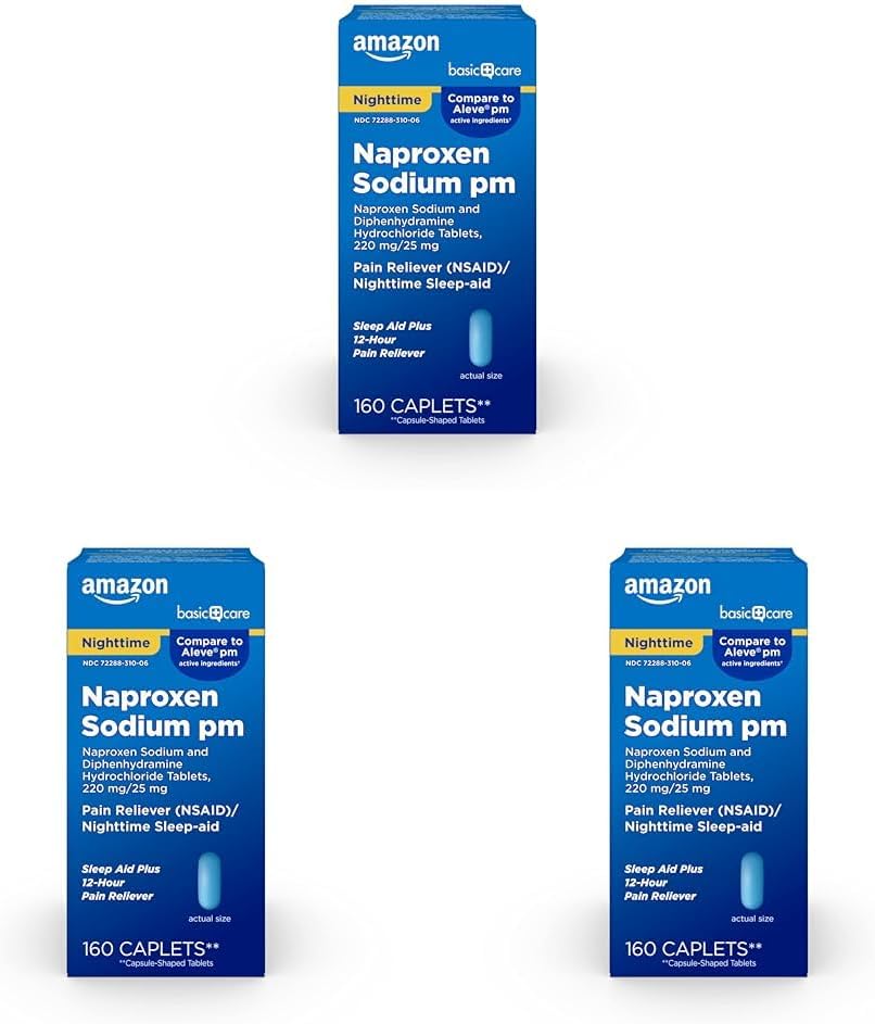 Naproxen Sodium PM Pain Relief and Sleep Aid Tablets, 160 Count