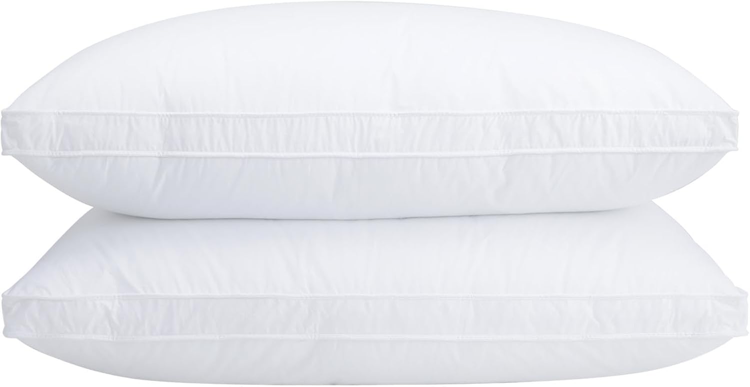 Set of 2 Standard Size Down Pillows for Ultimate Comfort