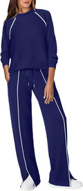 WIHOLL Lounge Sets for Women 2 Piece Fall Outfits - Wide Leg Pant Set