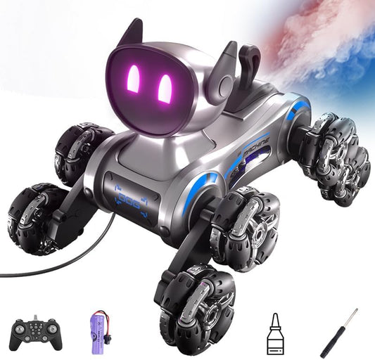 Rechargeable Stunt RC Dog: Music, Climbing, LED Eyes
