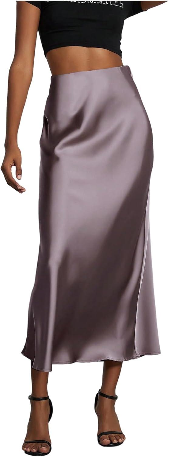 SOLY HUX Women's Elegant Satin Skirts for Every Occasion