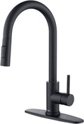 Tohlar Black Kitchen Faucet with Pull-Down Sprayer - Matte Black