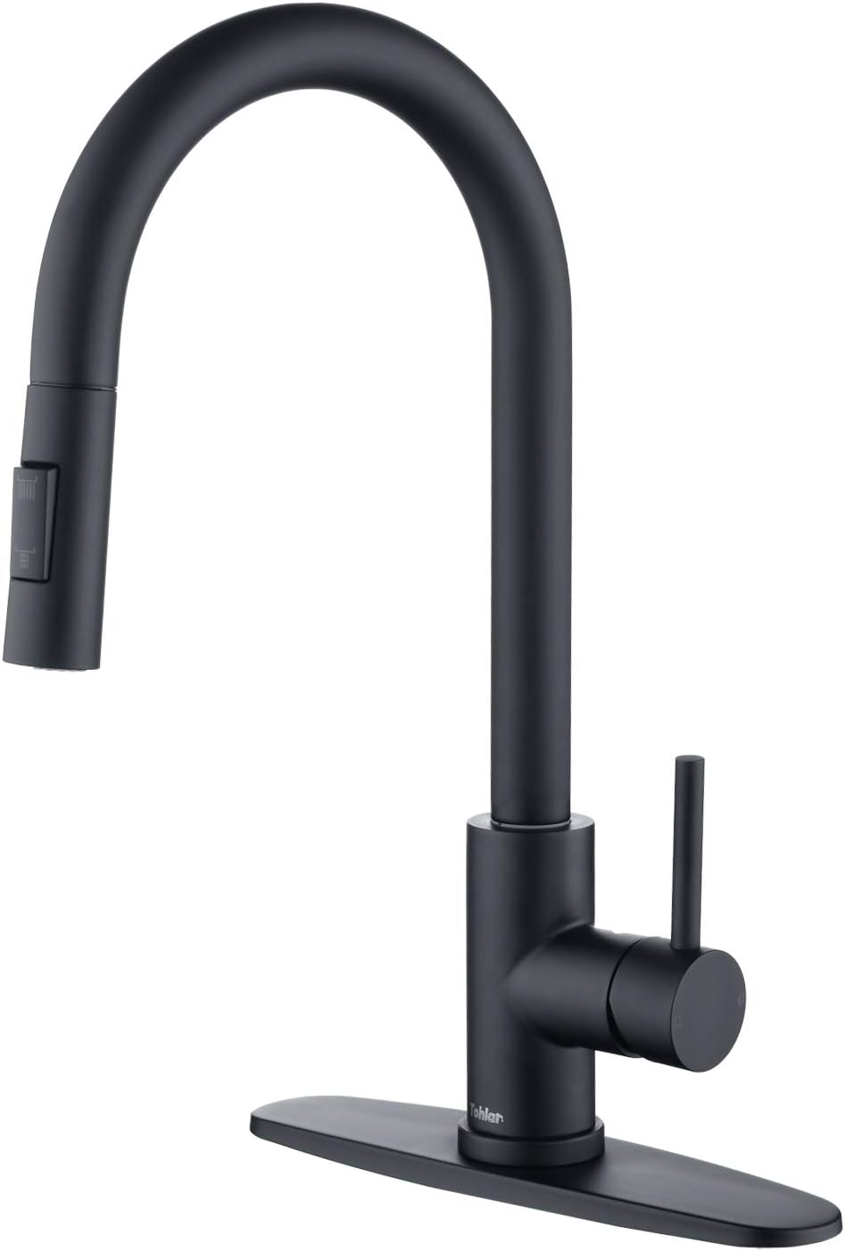Tohlar Black Kitchen Faucets with Pull-Down Sprayer for Modern Homes