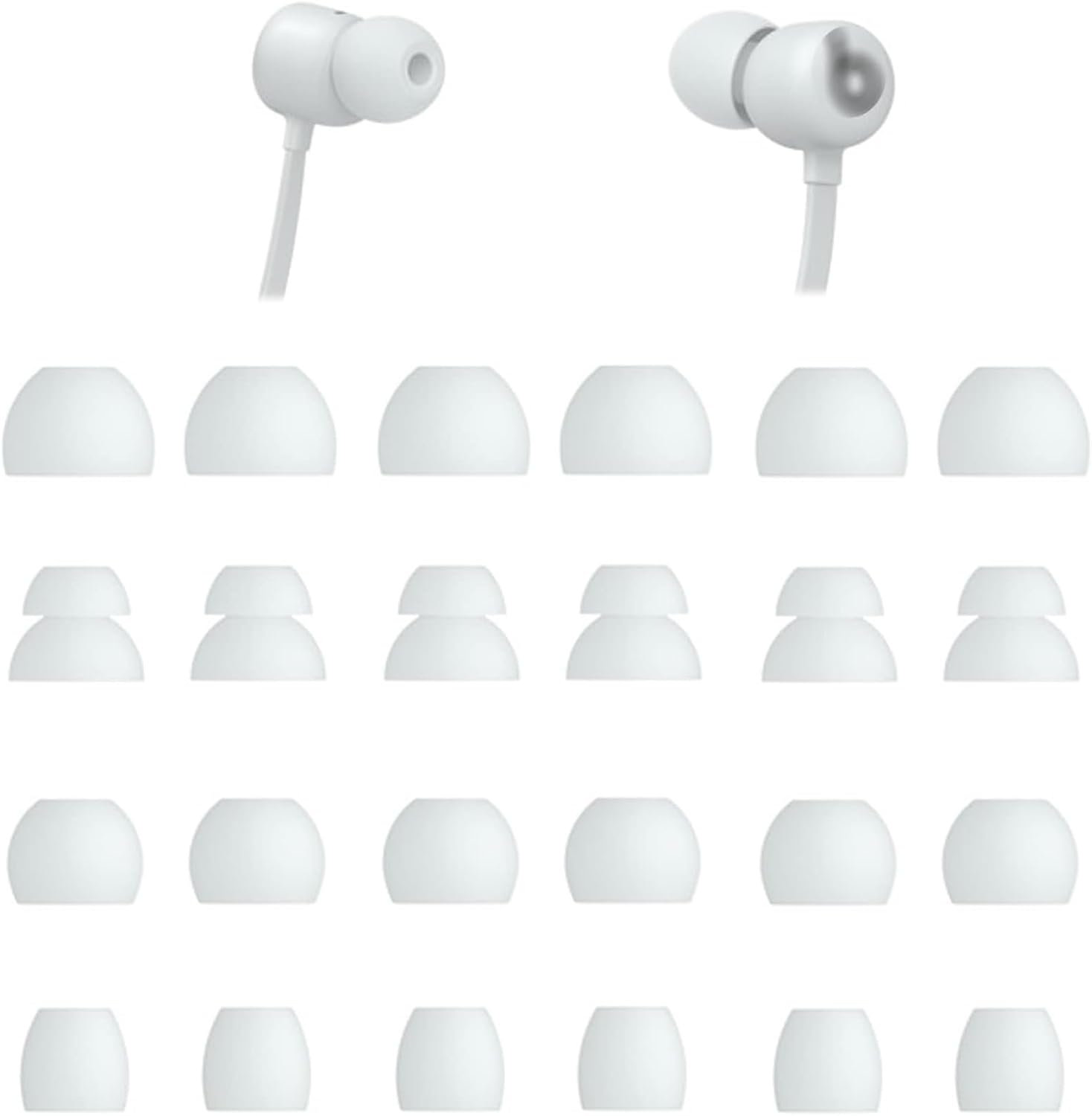 12 Pairs Smoke Gray Beats Flex Eartips Set - Ultimate Comfort!