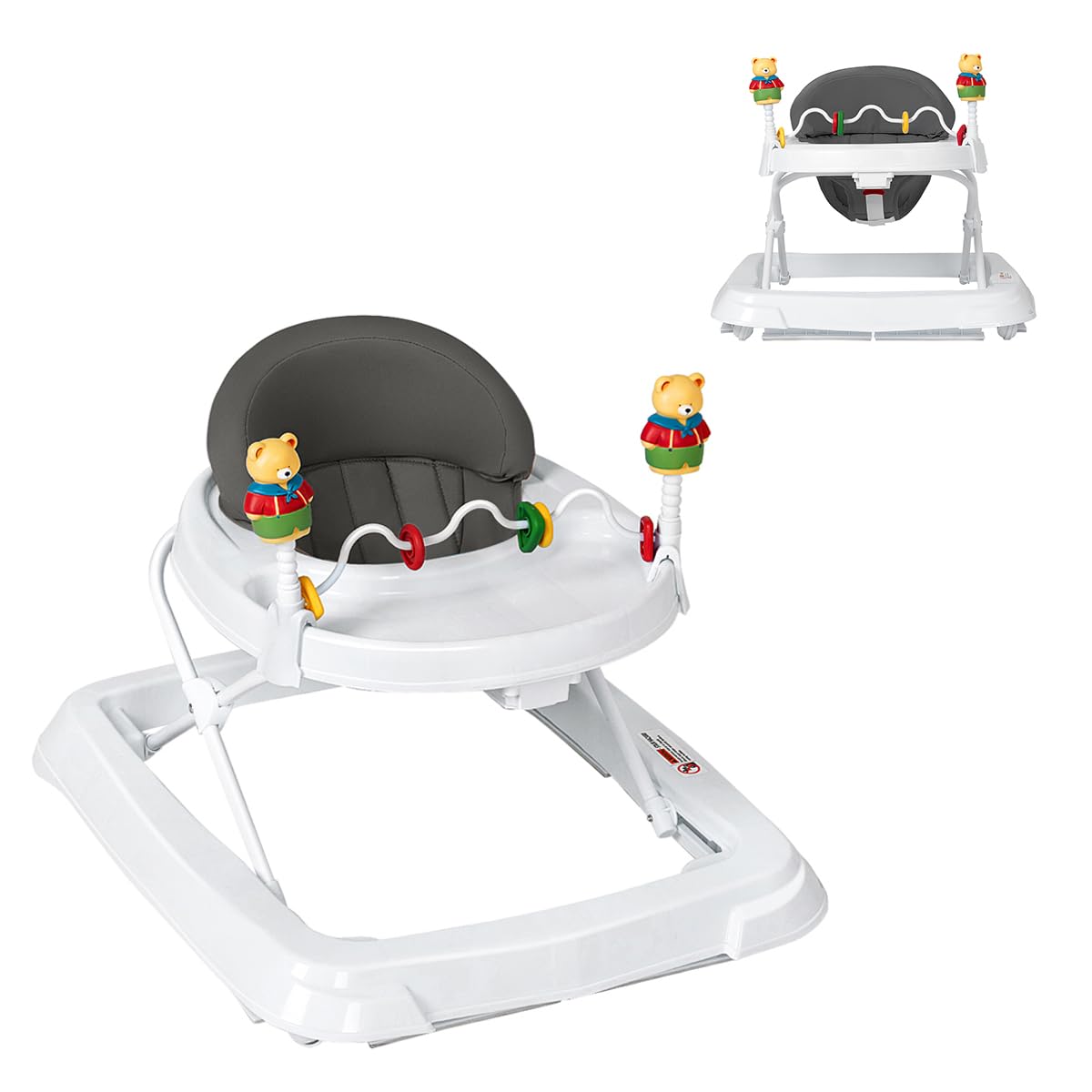 Collapsible Baby Activity Walker with Adjustable Height & Toys