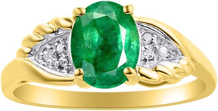 Rylos Women's 14K Gold Gemstone & Diamond Birthstone Rings