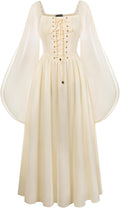 Scarlet Darkness Renaissance Pirate Dress Women - Bell Sleeve Medieval