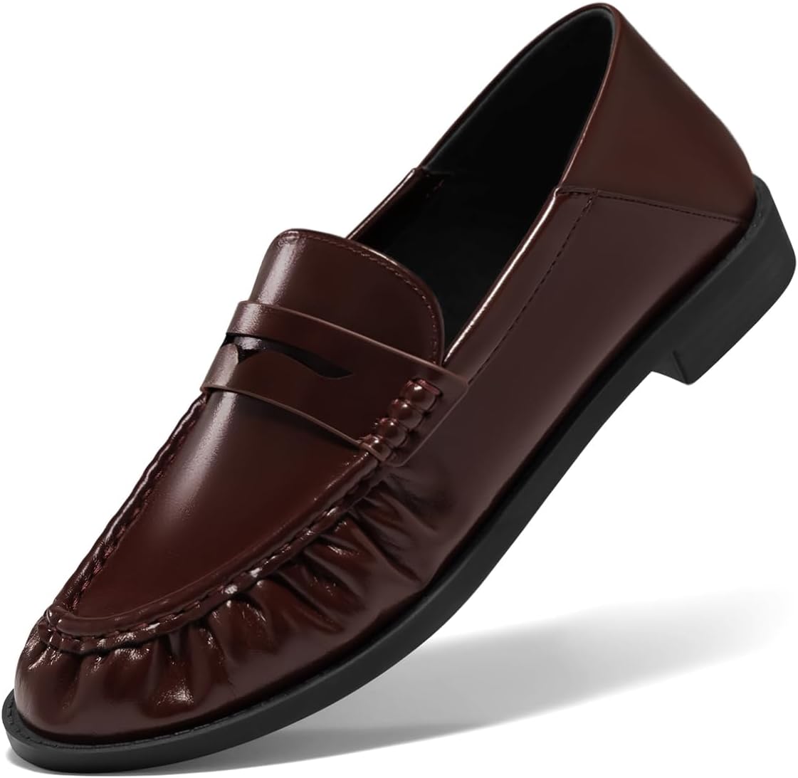 Coutgo Penny Loafers for Women - Comfortable Slip-On Shoes