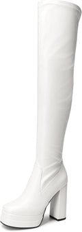DREAM PAIRS Women's Platform Over The Knee Boots - Y2K Chunky Heels