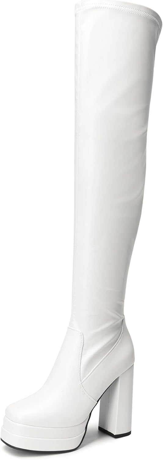 DREAM PAIRS Women's Platform Over The Knee Thigh High Boots