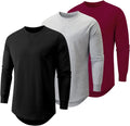 JMIERR Mens 3 Pack Cotton Hipster Longline Crewneck (Style 11J6)