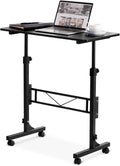 Small Standing Desk Adjustable Height 32 in Mobile Rolling Desk