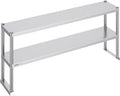 Stainless Steel Overshelf Prep Work Table 12 x 60 in - Double Deck