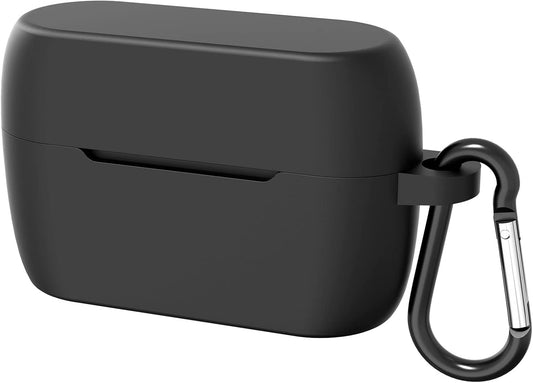 Geekria Black Silicone Case for Jabra Elite 85t - Accessible Charging, Keychain Hook