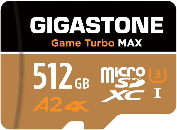 512GB Gigastone Micro SD Card: 5-Yrs Data Recovery, 4K Game Turbo MAX