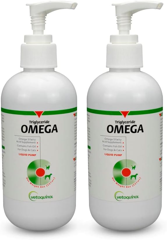 Vetoquinol Omega 3 Liquid Fish Oil for Dogs & Cats, 8oz Pack