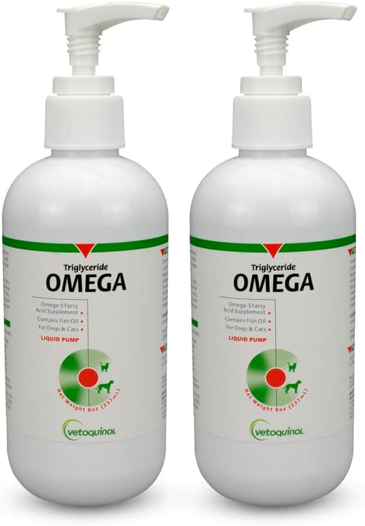 Vetoquinol Omega 3 Liquid Fish Oil for Dogs & Cats, 8oz Pack