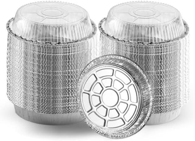 MontoPack 7 Round Aluminum Foil Pans with Lids for Baking