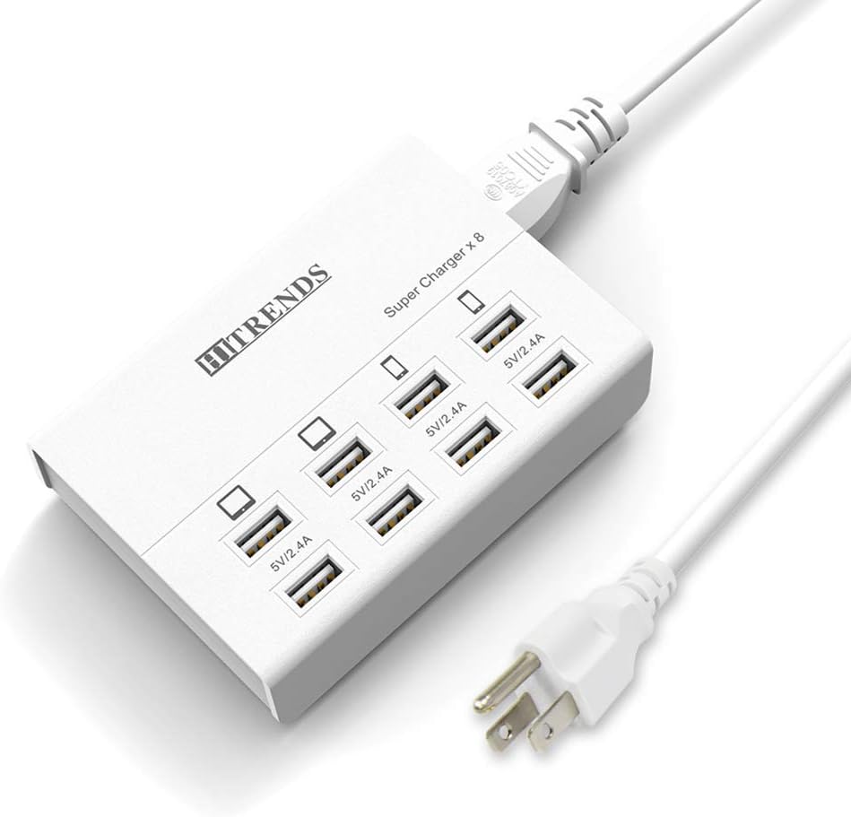 HITRENDS 8-Port USB Charger: Fast Multi-Device Charging