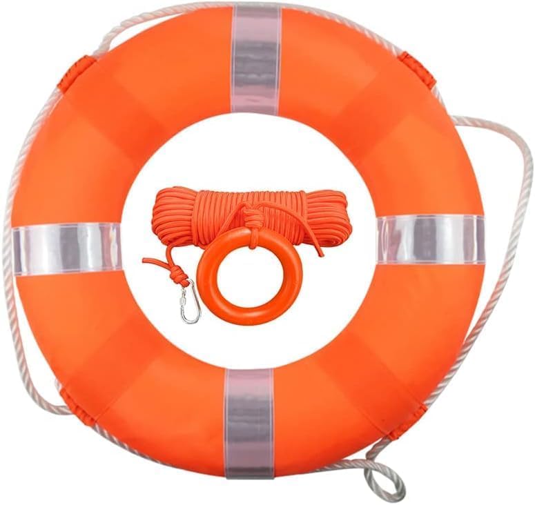 20 Inch Life Preserver Ring with 98.4FT Lifesaving Rope Set