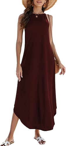 Halife Women's Summer Casual Sleeveless Beach Dress for Sun