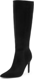 DREAM PAIRS Knee High Boots for Women - Sleek Pointed Toe Stiletto PU