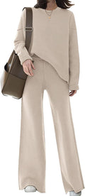 Womens Elegant Lounge Sets Knitted Sweatsuit Sets - Cozy Everyday Wear