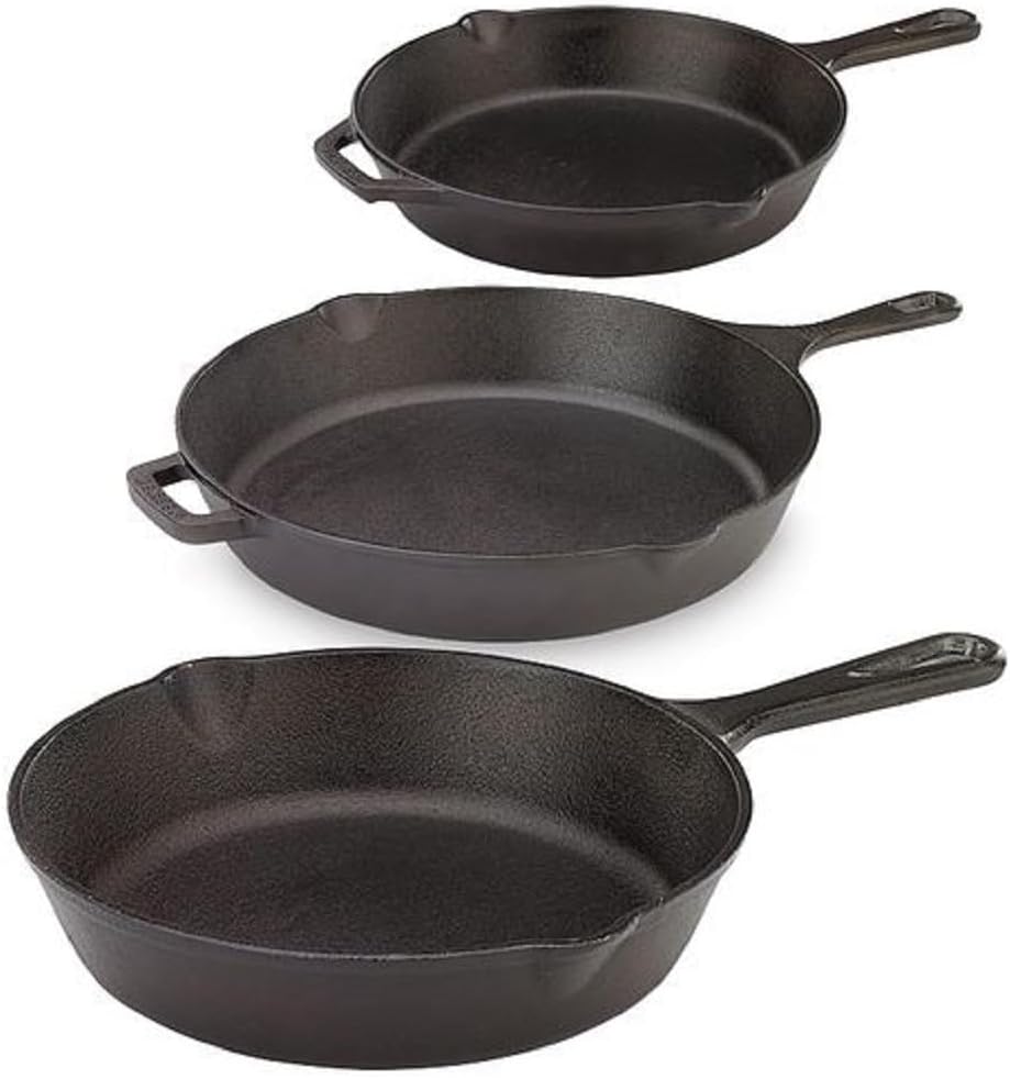 Mercer Culinary Pre-Seasoned Cast Iron Skillet Set for All Cooking