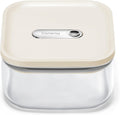 Caraway 1qt Glass Airtight Food Storage Container - Space-Saving Cream