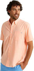 HUK Kona Solid Short Sleeve Fishing Button Down Shirt - Sun Protection