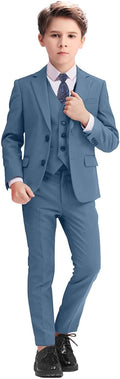 Boys Suits 5 Piece Slim Fit Suit for Kids - Stylish Ring Bearer Set