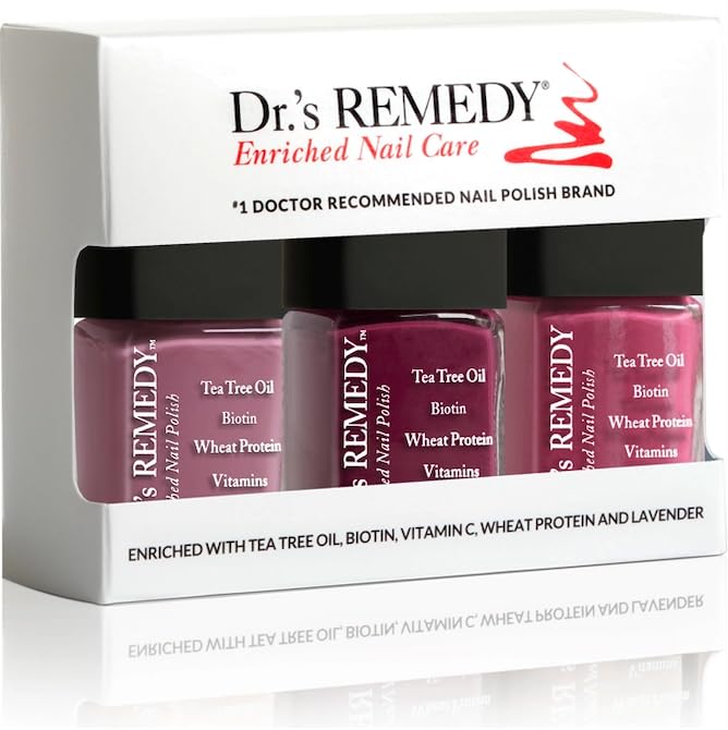 Drs Remedy 3 Pack Nail Polish Kit - Non Toxic Nail Strengthener