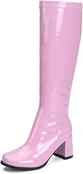 Women's Go Go Boots Over The Knee Block Heel Zipper Boot - Retro Disco