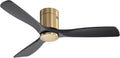 52 in Black Gold Flush Mount Ceiling Fan - Quiet DC Motor