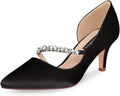 Women Mid Kitten Heels Pointy DOrsay Pumps - 2in Comfortable Low Heel