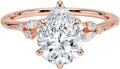 1-3 CT Moissanite Engagement Ring Colorless VVS1 Pear Solitaire