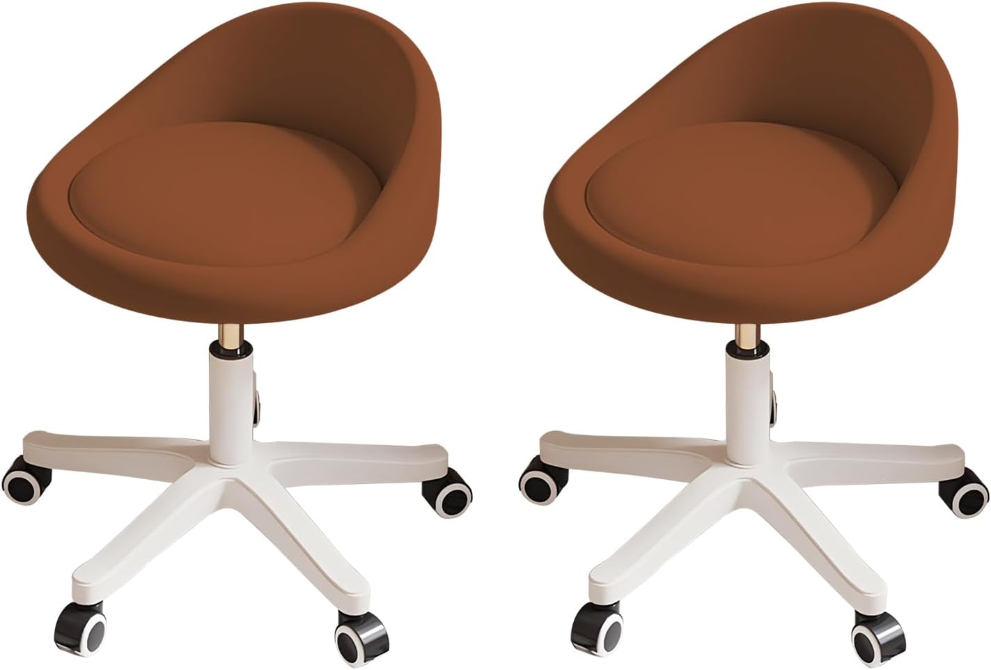 Rolling Stool Set of 2 with Ergonomic Swivel Seat for Comfort