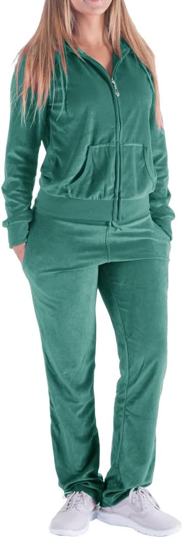 Facitisu Track Suits for Women Set Stylish Velvet Sweatsuit