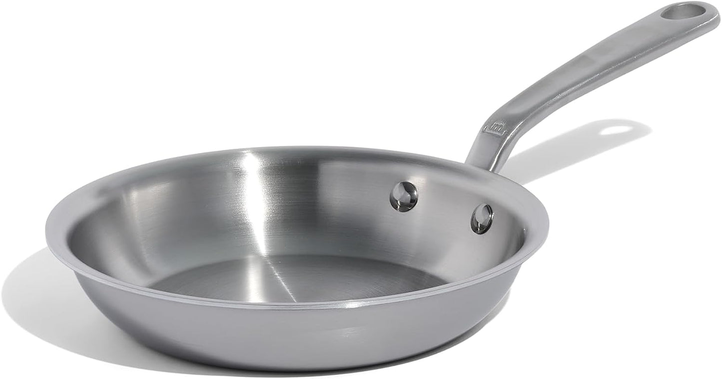 8-Inch Stainless Steel Frying Pan for Professional Cooking