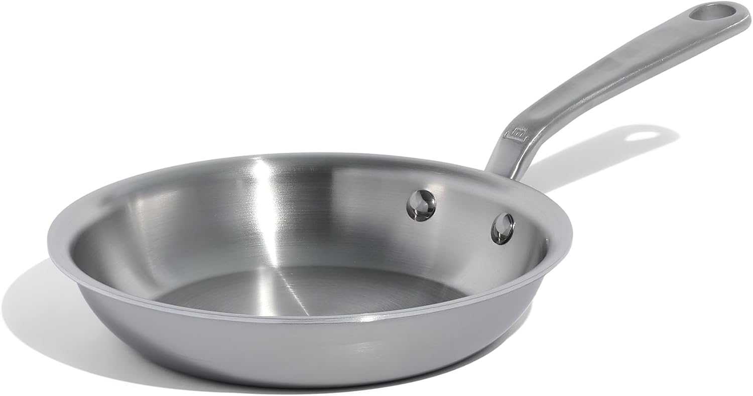 8-Inch Stainless Steel Frying Pan for Professional Cooking