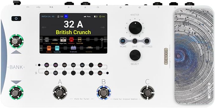 MOOER GE1000 White Guitar Multi-effects Pedal with Touch Screen