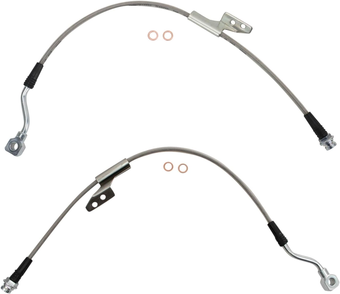 TRQ Front Performance Brake Hose Set for Chevrolet and GMC Models