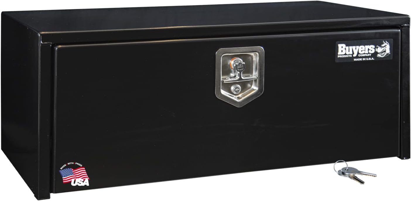 Durable Black Steel Underbody Truck Box for Secure Storage