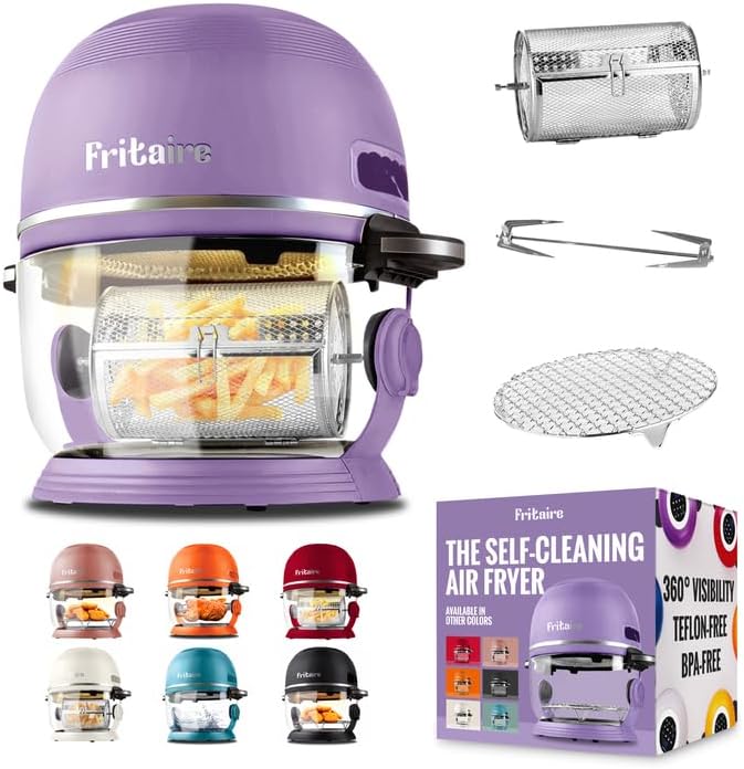 BPA-Free Non-Toxic Glass Air Fryer - 360 Visibility, Self-Cleaning, 6-in-1 Functions