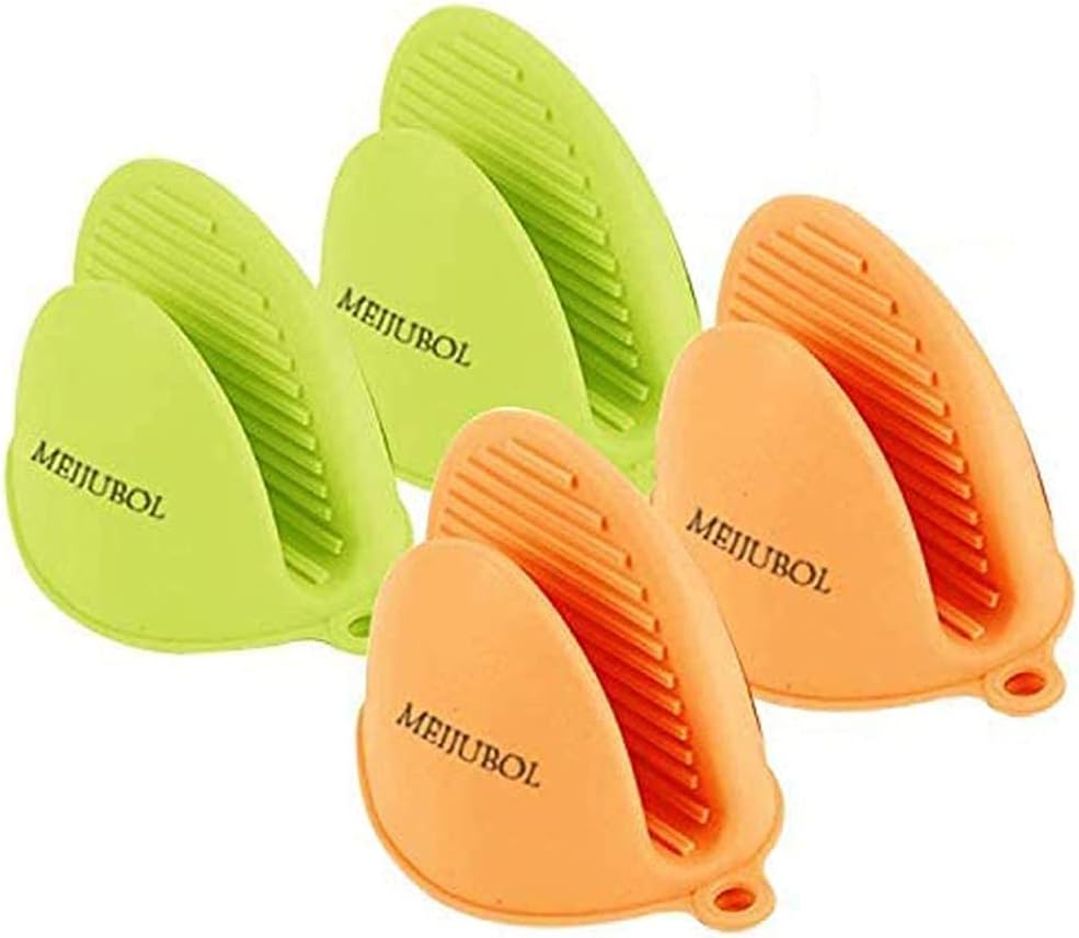Meijubol Silicone Mini Oven Mitts - Heat Resistant & Handy for Cooking!