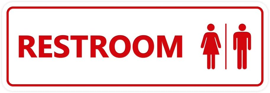 Standard All Gender Restroom Sign 5 Pack for Clear Visibility