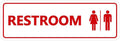 All Gender Restroom Sign - Standard White/Red 10 Pack
