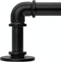 Industrial Curtain Rods for Windows 18 to 45 in - Heavy Duty Black