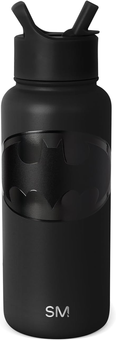 Batman DC Comics Water Bottle with Straw Lid - 32oz Insulated Flask