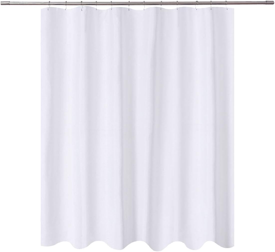 Hotel Quality White Shower Liner 72x65 - Water Repellent